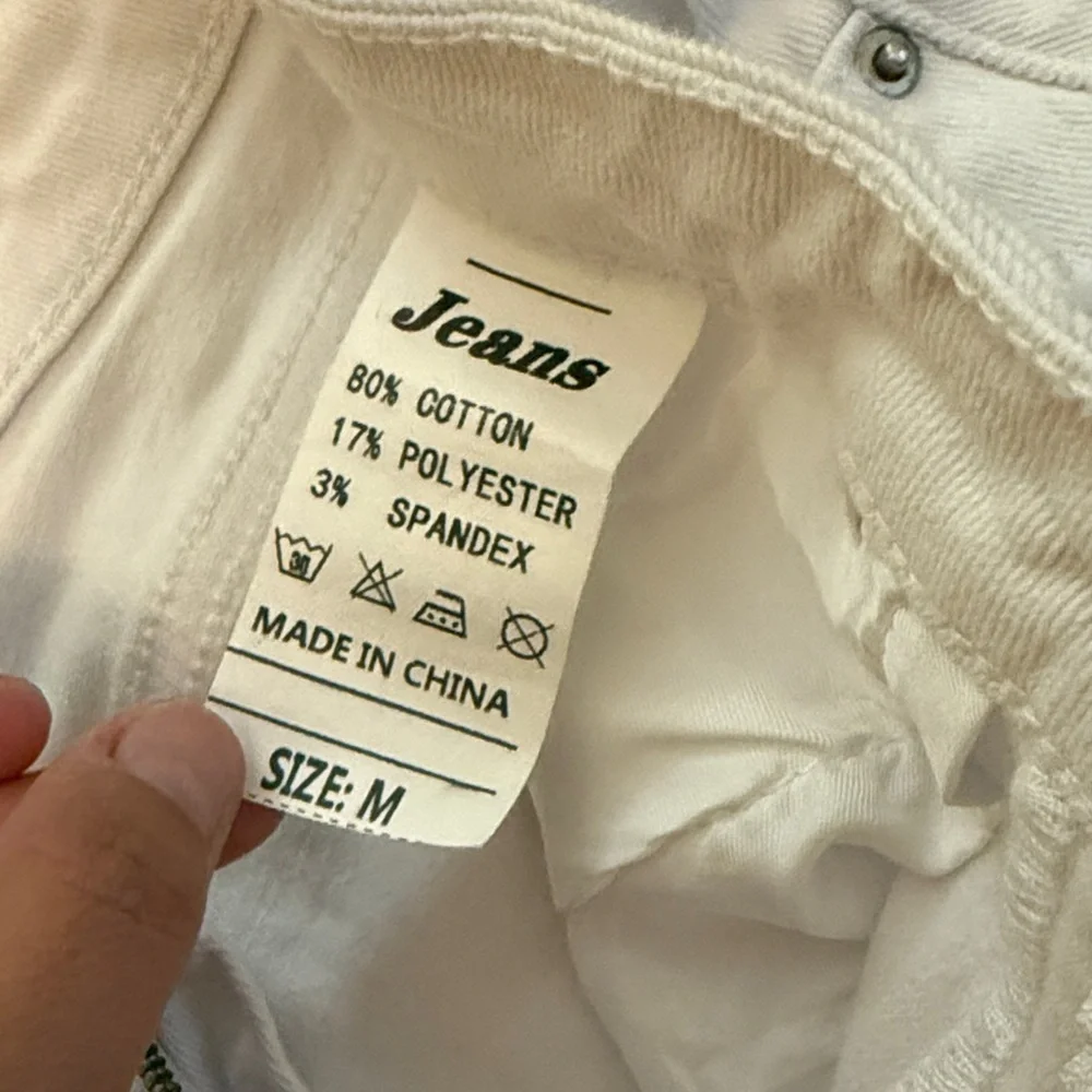 Stylish White Distressed Jean Shorts - Picture 2 of 3